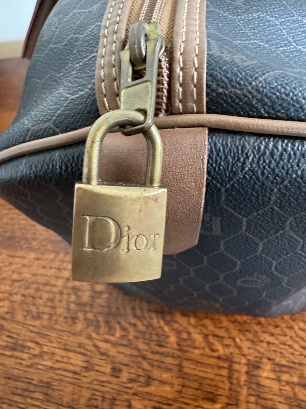 Christian Dior Honeycomb Boston Bag Brown & Tan with COA - Picture 7 of 16